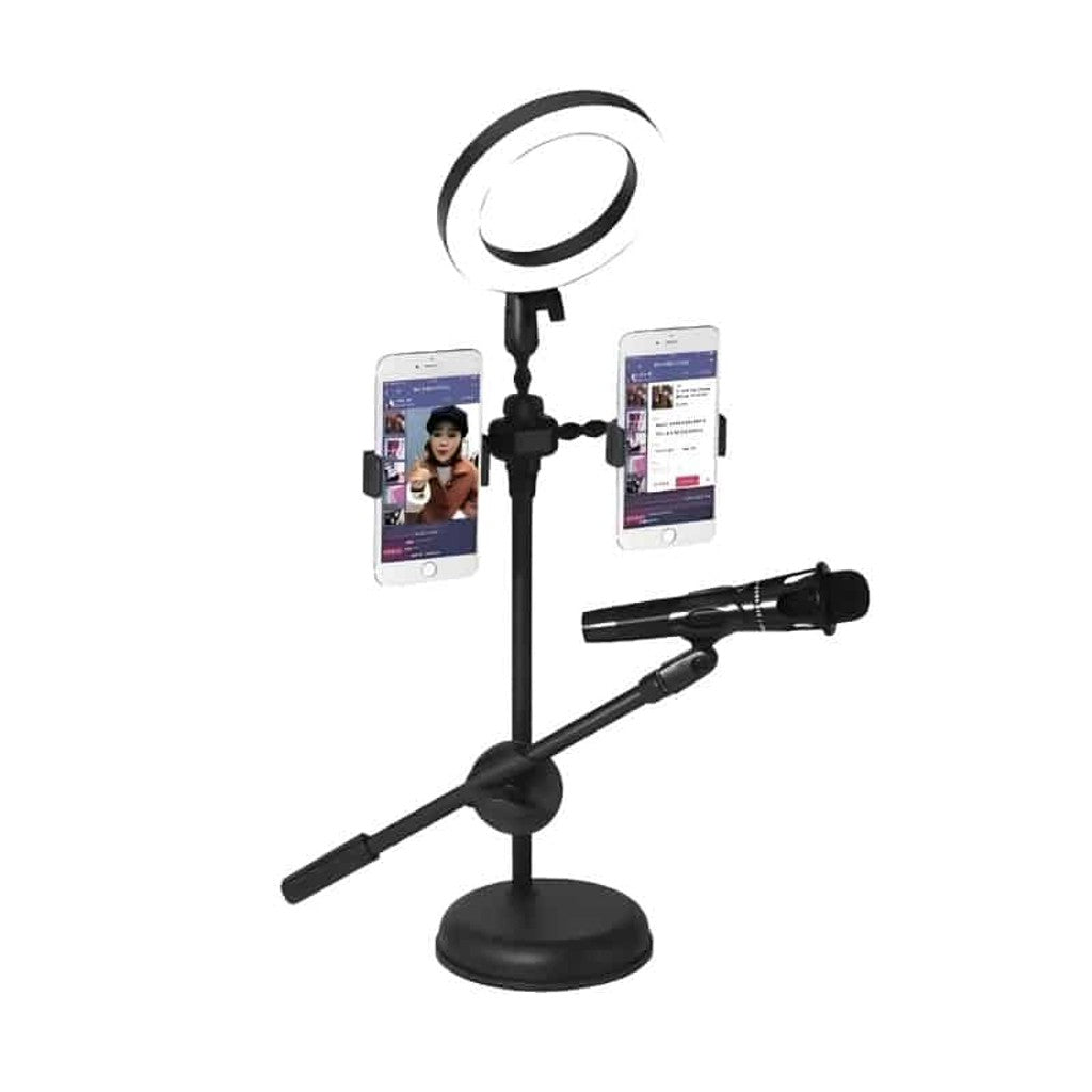 Aro Led - Mobile Phone Stand - Para 2 Telefonos Y Microfono