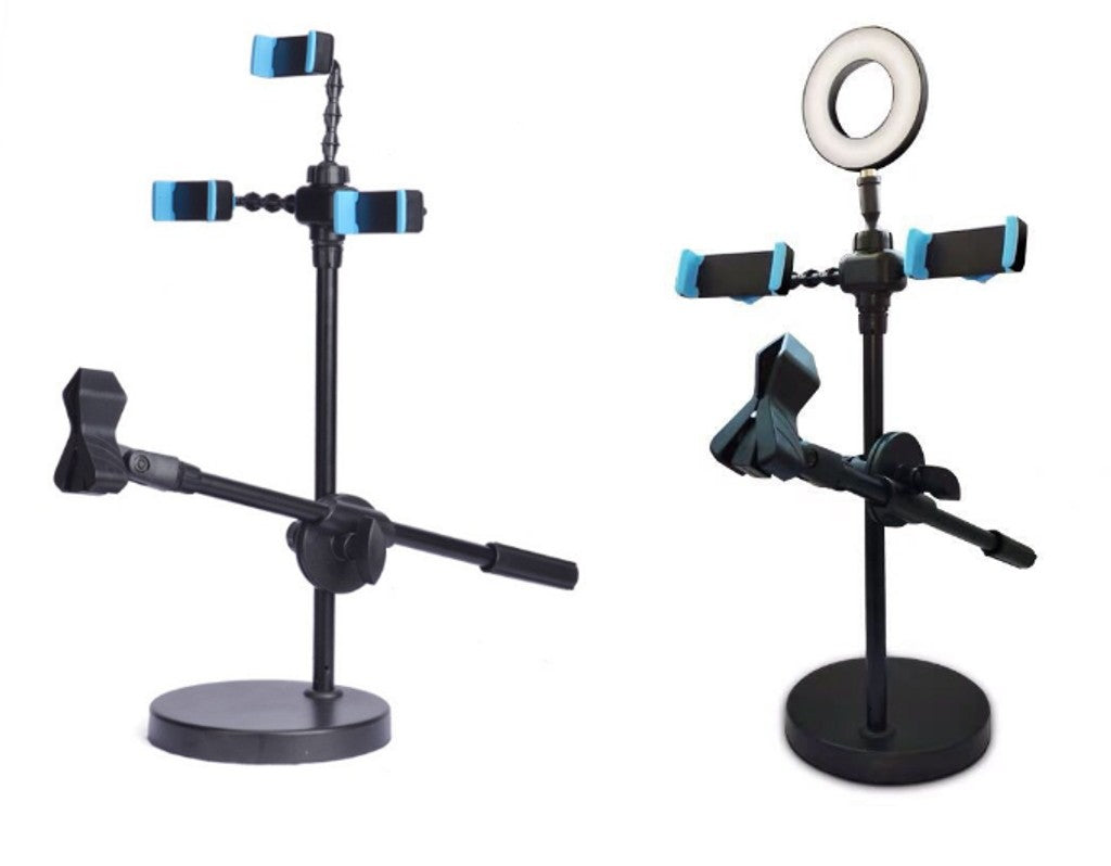 Aro Led - Mobile Phone Stand - Para 2 Telefonos Y Microfono