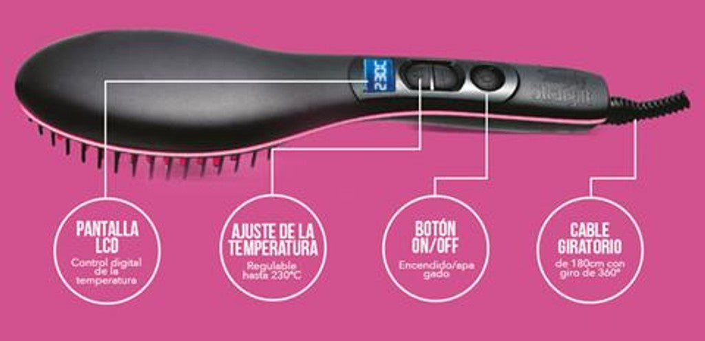Cepillo Alizador De Cabello Con Pantalla - Straight Artifact