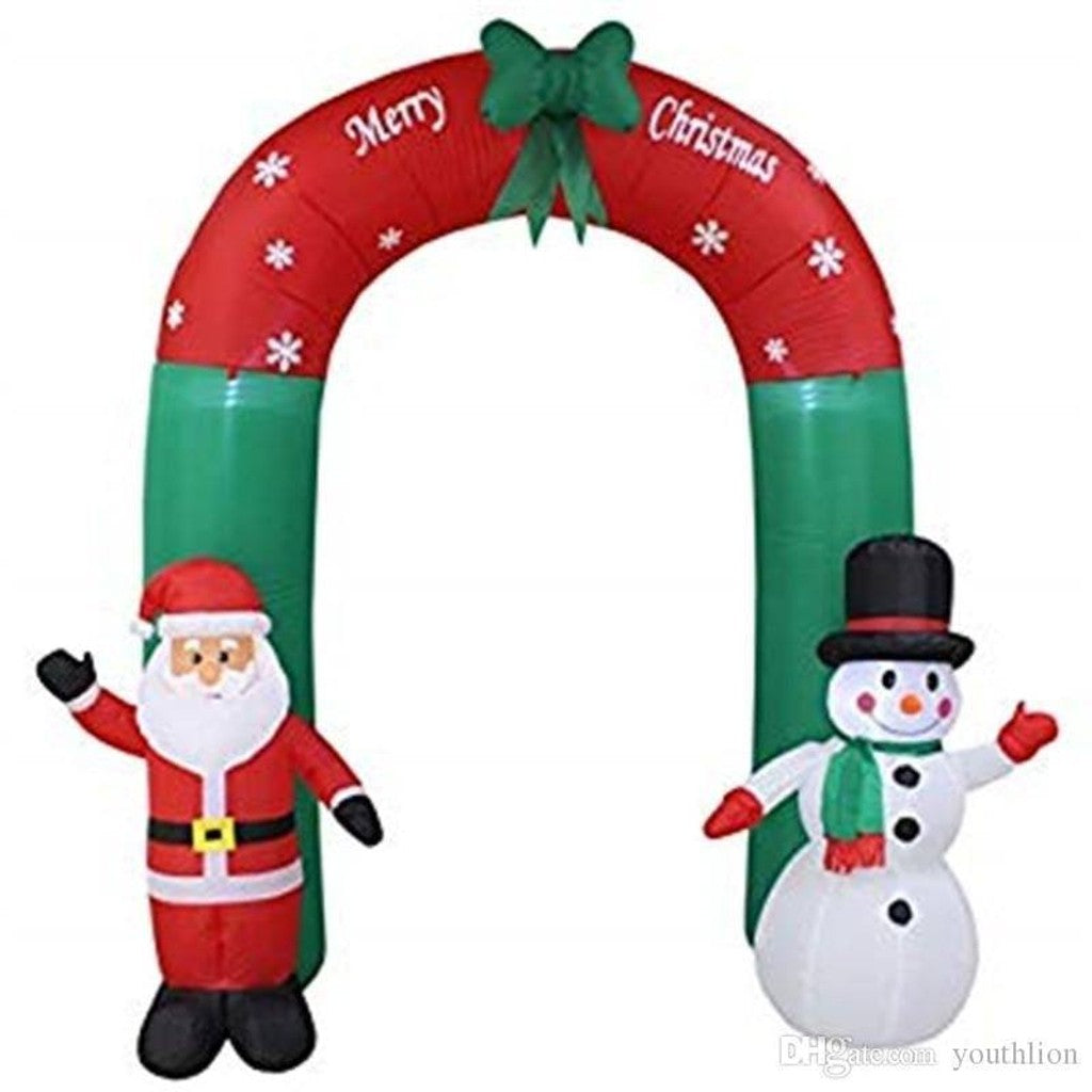 Inflable Christmas  Arco Con Santa Y Muñeco De Nieve