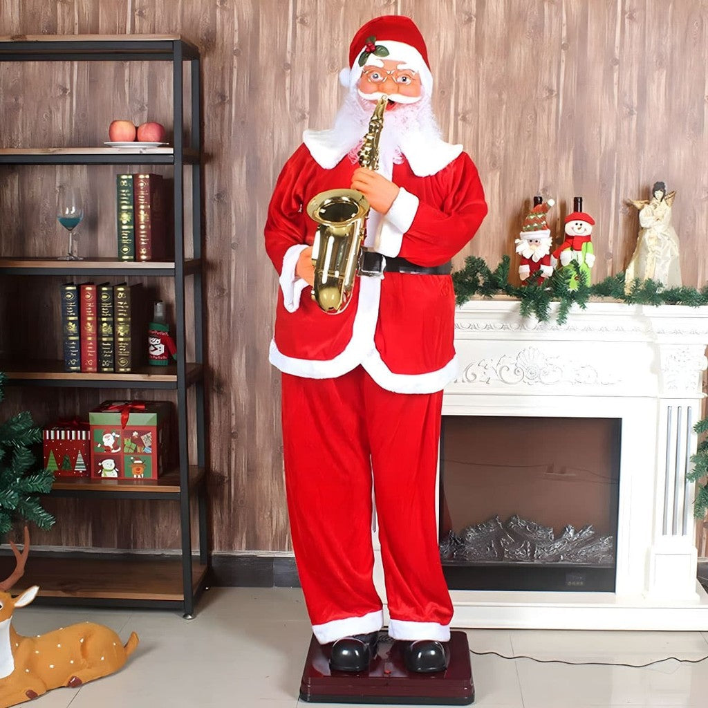 Santa Claus Tamaño Real Con Saxofon