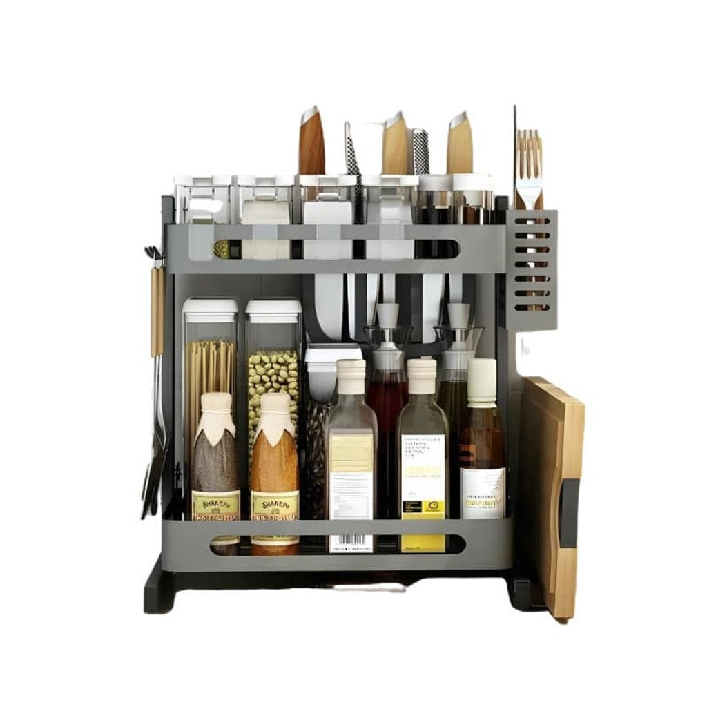 Multifuncional Especiero Kitchen Rack De 2 Espacios