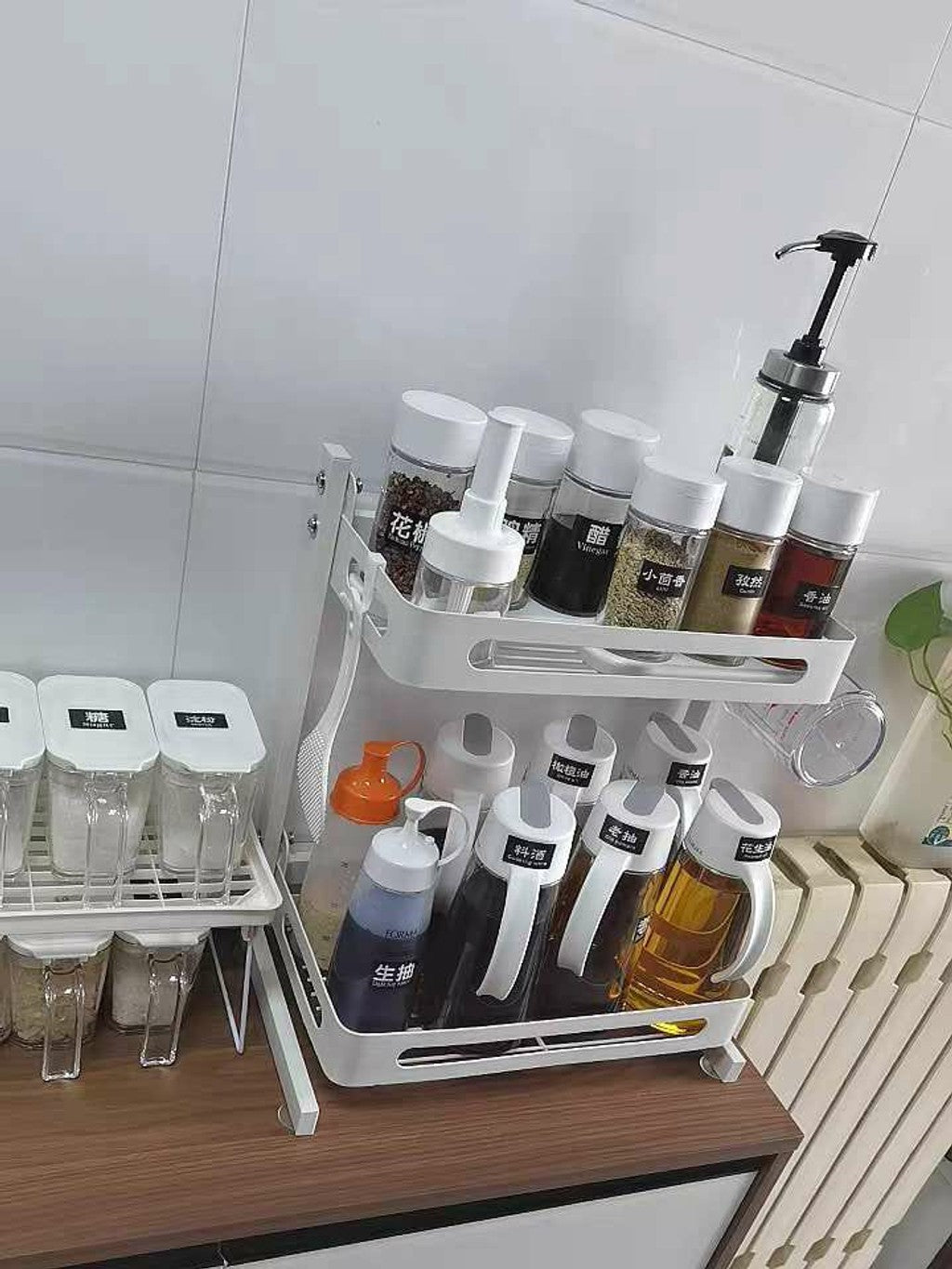 Multifuncional Especiero Kitchen Rack De 2 Espacios