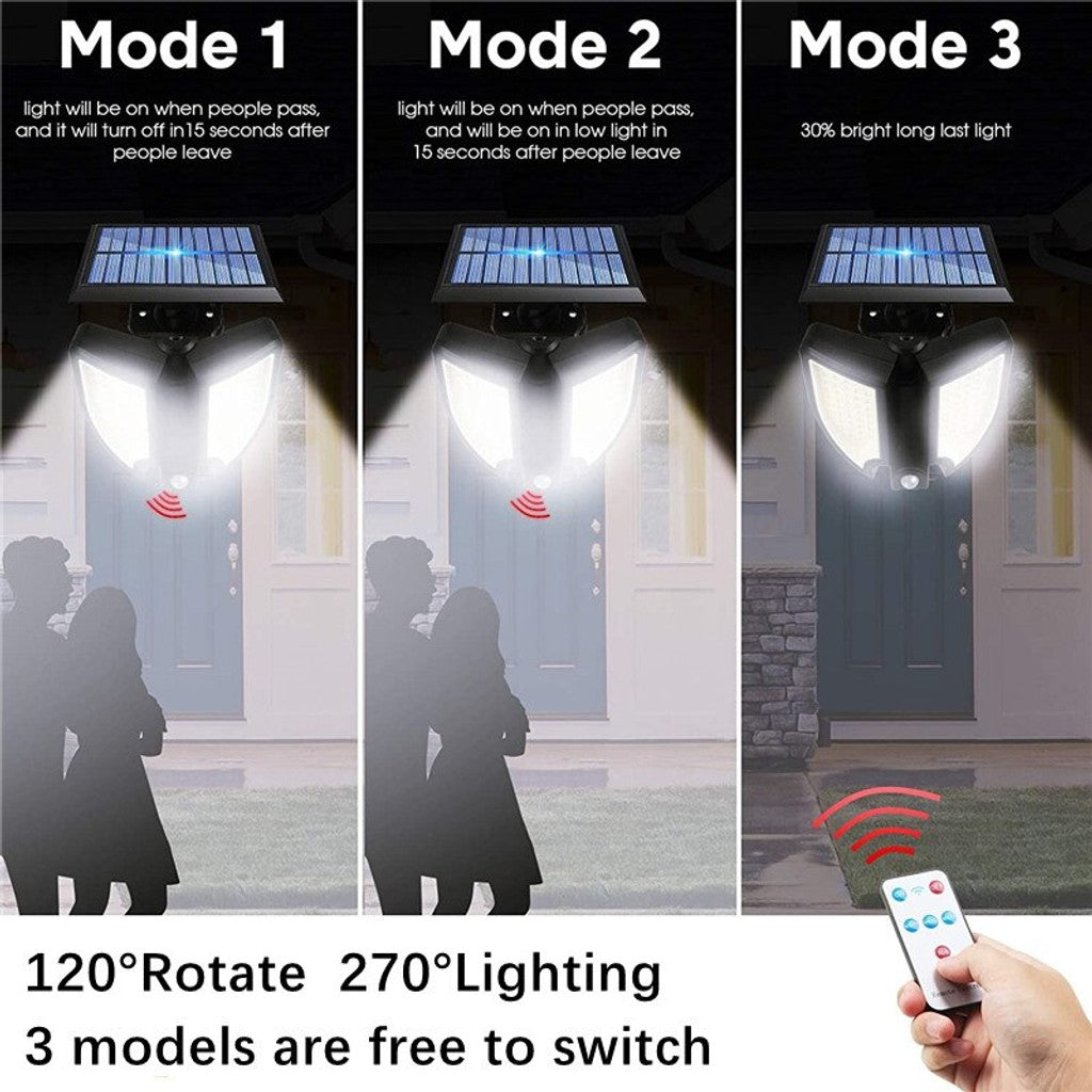 Lampara Con Panel Solar, Sensor De Movimiento Y Control Remoto Yt-140