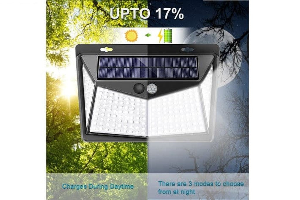 Lampara Con Panel Solar Y Sensor De Movimiento 208 Led