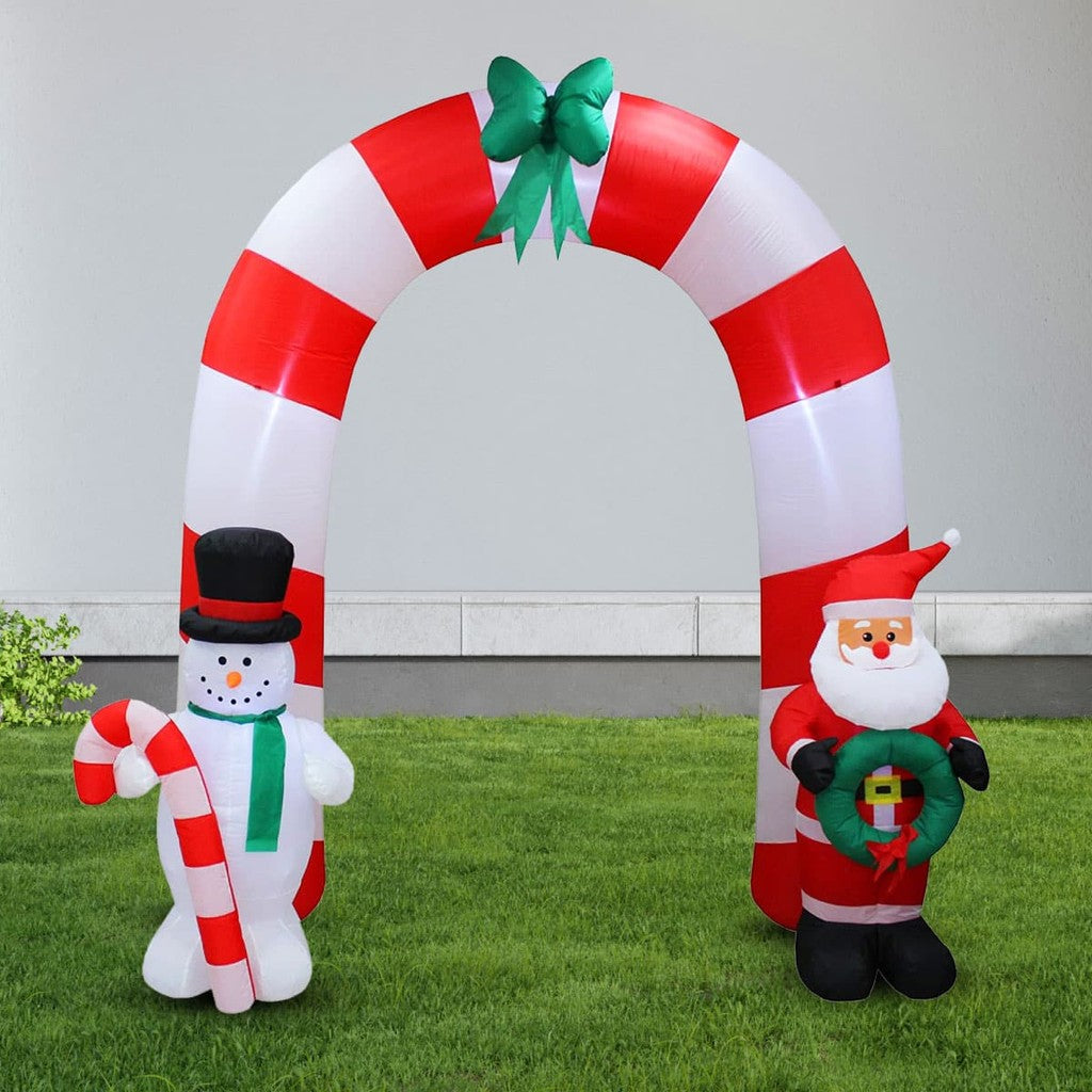 Inflable Arco Navideño Frosty y Santa con Caramelo