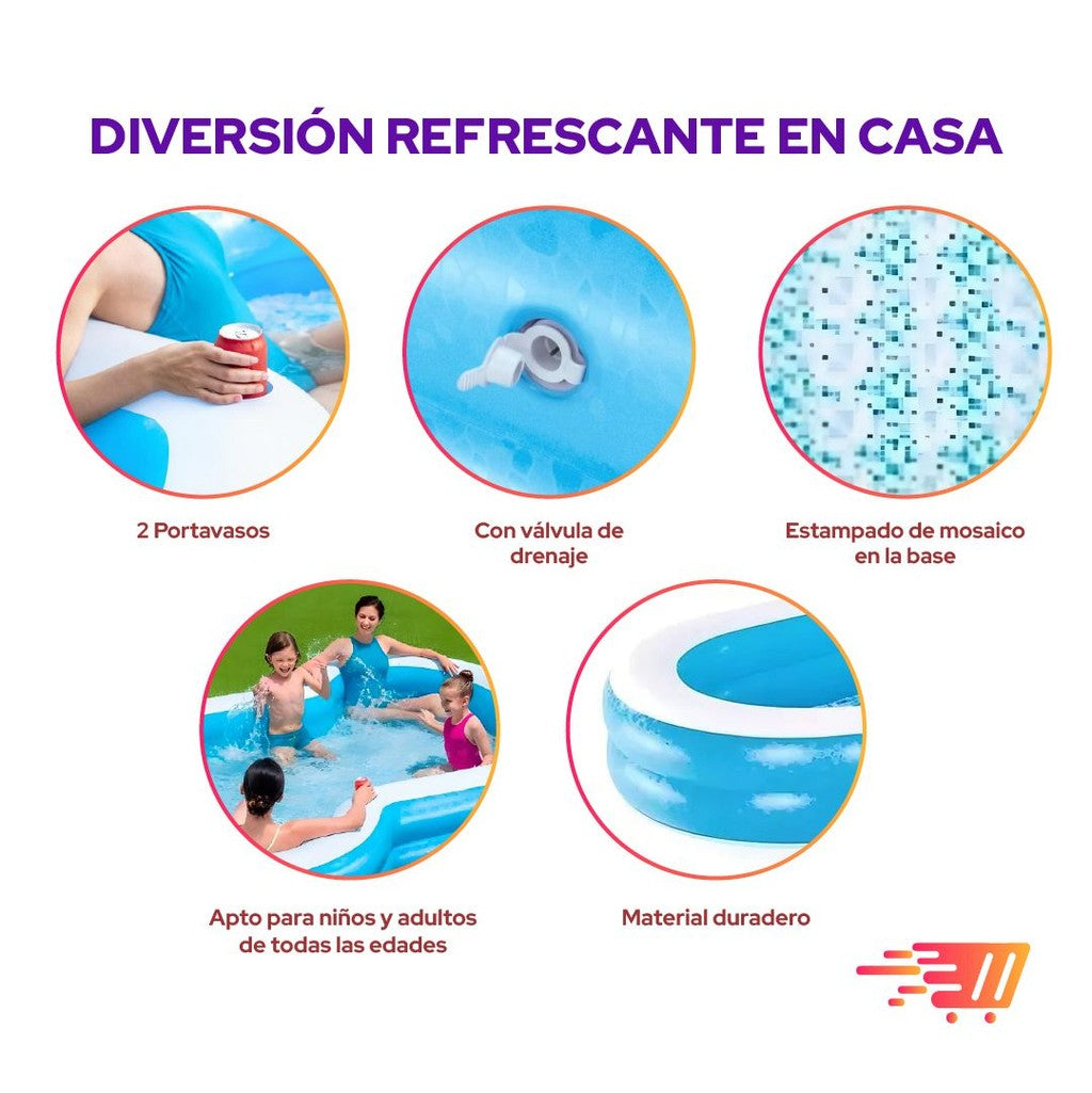 Piscina Inflable Laguna Celeste 2.74x3.05 Mts alto 46cm