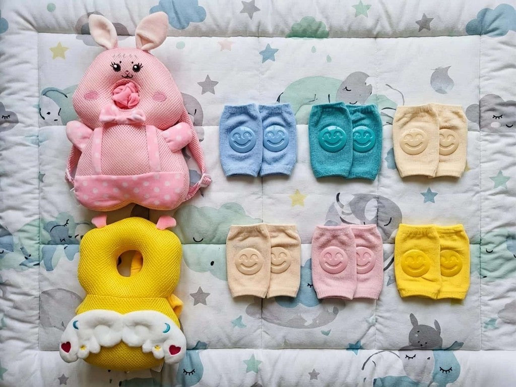 ALMOHADA + 2 PROTECTORES DE RODILLA PARA BEBE