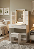 Vanity Glow con Taburete y Luz Led