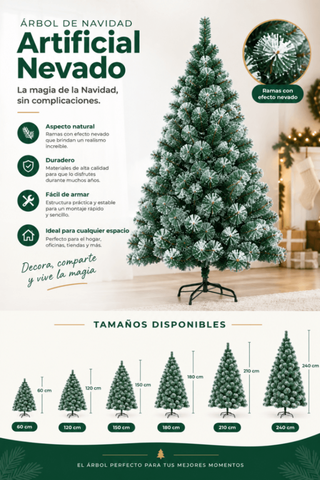 Arbol Pino Navideño Nevado