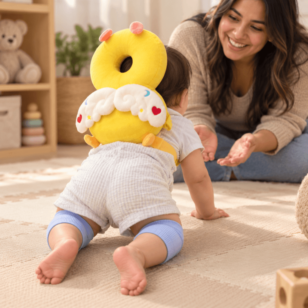 ALMOHADA + 2 PROTECTORES DE RODILLA PARA BEBE