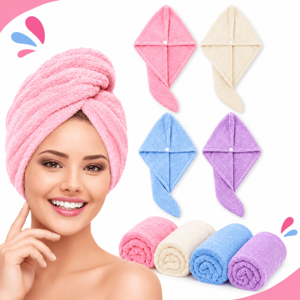 Combo de 4 Toallas para Cabello