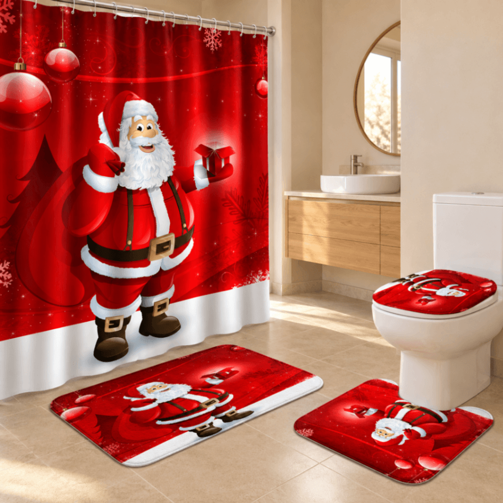 Kit para Baño Navideño 4Pz