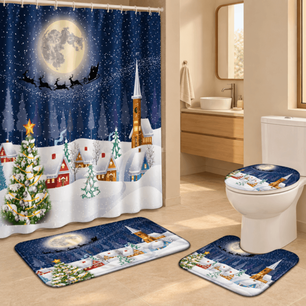 Kit para Baño Navideño 4Pz