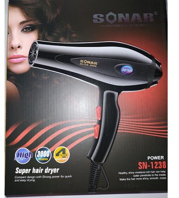 SECADORA DE CABELLO SONAR PROFESIONAL SN-1238 – INCLUYE 1 BOQUILLA – MI  SHOP ONLINE