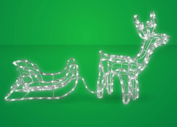 Venadito Armadura Esqueleto  Con Trineo De Luces Pequeño