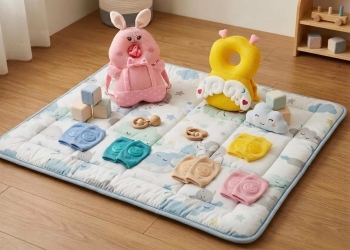 ALMOHADA + 2 PROTECTORES DE RODILLA PARA BEBE